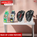 Exclusive Pack: 2 Benten Watches + 2 Digital 7 Light Function Watches For Kids - Stylish and Fun Set for Kids Boys & Girls -  Led Digital Watch For Boys & Girls Trendy And Cute Cartoon Watches SB FIT®. 