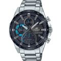 Casio Edifice Mens Silver Stainless Steel Case Round Analog Multi-Function With Black Dial Silver Stainless Steel Bracelet Watch-EQS-940DB-1BVUDF. 