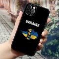 Ukraine Flag Black Silicone Phone Case for Apple IPhone 15 12 11 13 14 Pro Max Mini XS X 8 Plus Soft Cover Ukrainian Flag Fundas Sandmdm. 