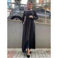 Autumn Morocco Dress Muslim Women Zipper Open Abaya. 
