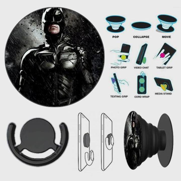 Popsocket Phone Grip With Free Mount Adapter - Batman Dark Knight - PopSocket Black - SKINLEE-565-3-2