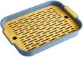 Small Double-Layer Dish Drainer Tray – Compact Resin Kitchen Rack with Drip Tray for Maximum Efficiency. 