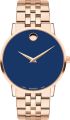 Movado Museum Rose Gold Stainless Steel Blue Dial Quartz Watch for Gents - 607353. 