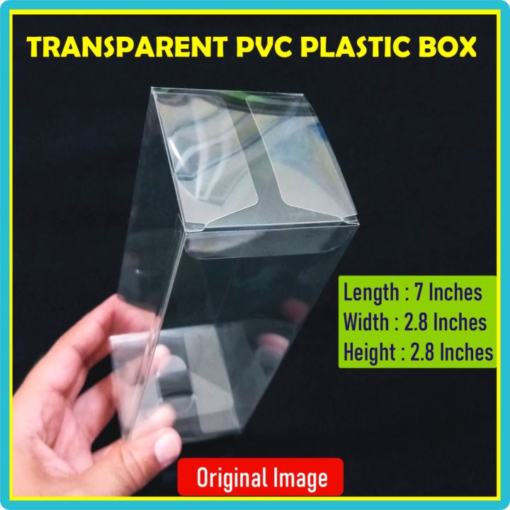 PVC Plastic Box - Large | 7 X 2.8 X 2.8 INCH | Transparent Hard Plastic | Product Order / Gift Packing Material