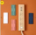 6pcs Self-Adhesive Socket Fixer, Seamless Punch-Free Plug Sticker Wall-Mounted Power Board Bracket for Surge, WiFi Router, Tissue Box and Remote Control Organizer Saving Space, White. 