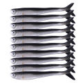 Black and White Small Fish Silicone Soft Fishing Lure Bait 8cm. 