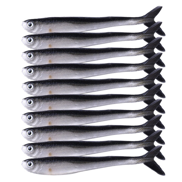 Black and White Small Fish Silicone Soft Fishing Lure Bait 8cm
