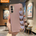 FELMYST Casing Case For Infinix Tecno Pova 3 Luxury Plating Cute Love Heart Wrist Chain Bracelet Girl Mobile Phone Case Women Lanyard Electroplated Casing Candy Full Cover Camera Protect Bumper Back Softcase Cover. 