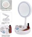 Smart Touch LED Makeup Mirror with 10X Detachable Magnifier – Portable, Travel-Friendly, and Perfect for Eyeliner, Lashes, and Detail Work. 