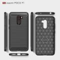 Xiaomi Pocophone F1 Carbon Fiber Brush Mark Antishock Drop Resistance Silicon Tpu Case Back Cover. 