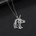 Skyrim Unicorn Fox Crane Pendant Necklace Women Girls Stainless Steel Animal Choker Chain Statement Jewelry. 