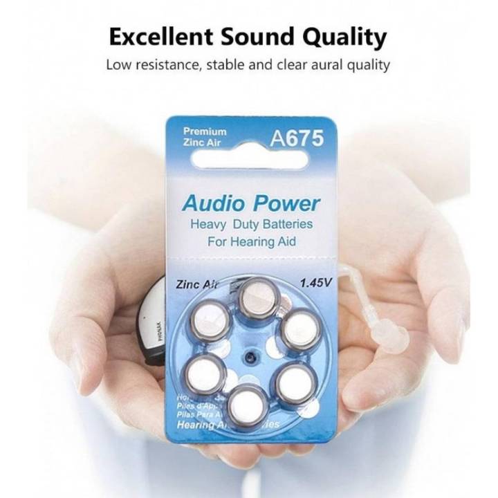 Audio Power Hearing Aid Battery / Heavy Duty Hearing Aids Batteries Size # A675