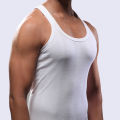 BigBen® White Fine Rib Vest for Men. 