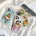 BILI for OPPO F5 / F5 Plus / F5 Youth Back Cover With Cute Fruit Girl Ring Holder Soft Transparent Colorful Wavy Phone Cases. 