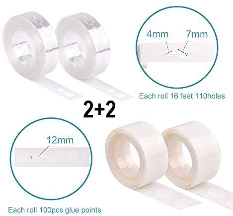 Pack of 4 Balloon Arch Kit 10M Garland Decorating Strip Tape and 200 Removable Glue Sticky Dots Birthday Party.