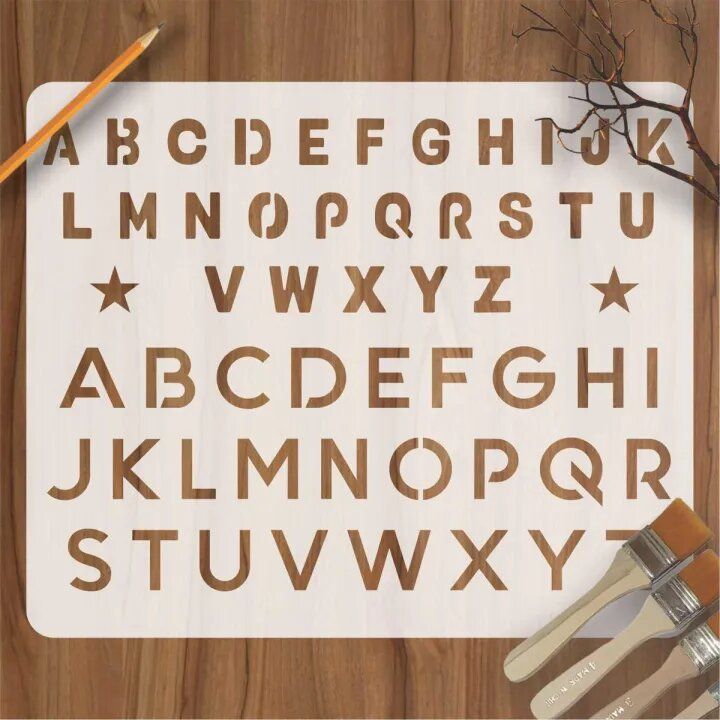 English Alphabets reusable stencil for wall decoration, Furniture , Canvas DIY Home decoration by imart Stencils