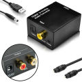 Digital Coax Optical SPDIF Toslink Signals Analog RCA Audio Adapter Converter for 3.5mm. 