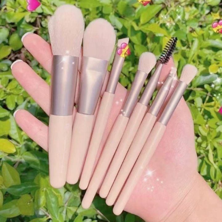 8Pc Soft Portable Makeup Brushes Set Face Eye Lip Eyeshadow Eyebrow Comb Eyelash Spoolies Foundation Powder Brush Tools Cosmetic