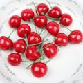 Foam Mini Lifelike Food Crafts Red Cherries Artificial Cherries Fruit Model Faux Cherry. 