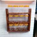 Wooden Spice Rack || Wooden Shelf || Kitchen Organization idea || Kitchen Shelves || Essential Oil Rack || Spices || Jar Shelf || With Jars and Without Jars LightBrown & clear Clour. 