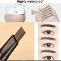 Eyebrows Drawing 2 in 1 Waterproof Eyebrow Pencil - Eyebrow Pencil + Brush - DARK BROWN SHADE - Wahab Products. 