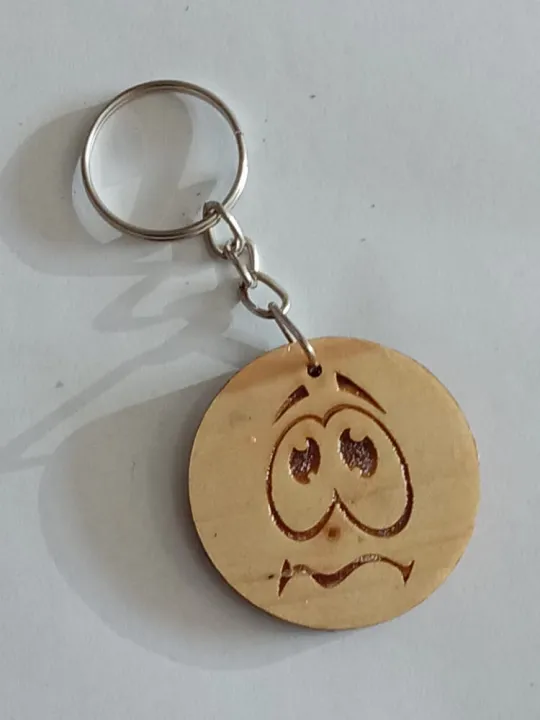 Wooden%20Keychain,%20Laser%20Cut,%20Beautiful%20Finish,%20Sad%20Face,%20Emoji%20-%20Image%202