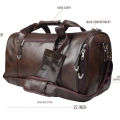 Leather Duffle Bag - Dark Brown. 