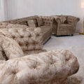 Turkish Fabric Imported 5 Seater Modern Chesterfield Sofa Set In Order 3+1+1 With Free Matching Cushions. 