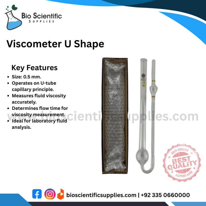 Viscometer Glass Capillary Viscosity Meter Ubbelohde Viscosity Meter VISCOMETER U-SHAPE