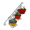 Wall Mounted Staircase Floral Display Storage Rack, Hanging Plant Stand for Home and Garden Decor. 