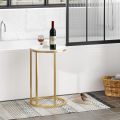 Function Home C Table End Table, C Shaped Sofa Side Table, Couch Tables That Slide Under, Snack Accent Table for Living Room Bedroom Small Space. 