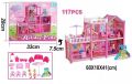 Holiday Villa Two Storey Pink Doll House For Girls - 117 pcs - 24 inches. 