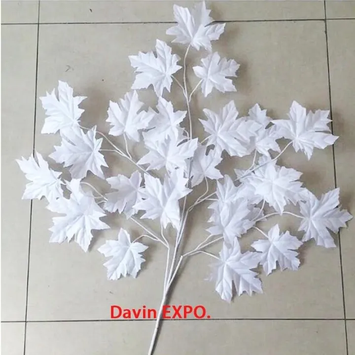 Pack%20of%206%20piece%20simulation%20artificial%20%20white%20maple%20leaf%20leaves%20%20Decorative%20flower%20Party%20DIY%20Home%20Wedding%20Mall%20decoration%20Flower%20-%20Image%202