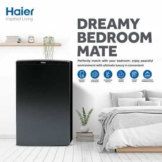 Haier C Single door Refrigerator 4 Cubic Black - High Efficiency - Lower Noise - Energy Saving