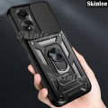 Phone case For OPPO A18 Back cover Hard Armor Shockproof Camera Protection Bracket Navigation Holder Ring cover For OPPO A18 Cover cases. 