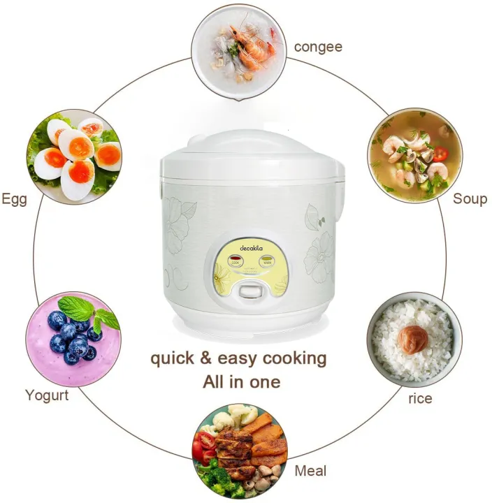 DECAKILA%207-Cup%20Rice%20Cooker%20with%20Steamer%20Slow%20Cooker%20KEER002W%20-%201.5L%20-%20500Watts%20-%20White%20-%20Image%203