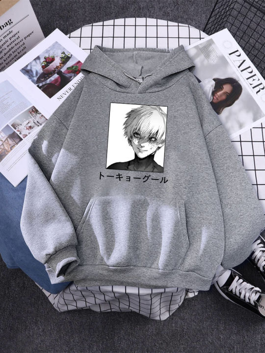 Ken Kaneki Tokyo Ghoul Print Women Hoody School Simple Pullovers Outdoor Casual Sweatshirt Autumn Comfortable Female Pullovers