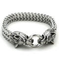 Wolf Bracelet Fenrir Head Viking Stainless Men's. 