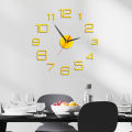 Modern Design Simple DIY Digital Clock Silent Wall Clock Room Living Decoration Punch-Free Wall Sticker Clock Home Wall Decor 1Set. 
