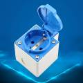 EU Plug 16A 250V IP44 Waterproof Outdoor Bathroom Electrical Power Socket Outlet. 
