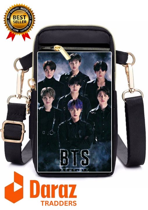 BTS,BTS Mobile Shoulder Bag with Photo-Friendly Pocket, BTS Mobile Shoulder Bag Shoulder Bag ,Picture Pocket Bag,Mobile Crossbody Bag For Girls,Crossbody Bag Girls Bag,Bag,BTS Bag For Girls(1 Chain  Free)(1 KeyRing Free) collect voucher for free delivery