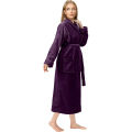 Premium Women's Plush Long Bathrobe - Soft Warm Fleece Robe with Shawl Collar for Spa & Home. 