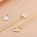 Electrocardiogram Love Magnetic Pendant Necklace for Couple Fashion Peach Heart Necklace for Love This 2 Piece Classic Broken Heart Locket Love Locket is the perfect gift for lovers and best friends. 