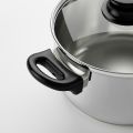 Pot with lid IKEA Glass Stainless Steel 2.8 l. 