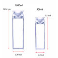 500ml/1000ml Milk Carton Water Bottle milk bottle Transparent Plastic Portable Clear Box for Juice Tea Bottles Drinking Jug. 