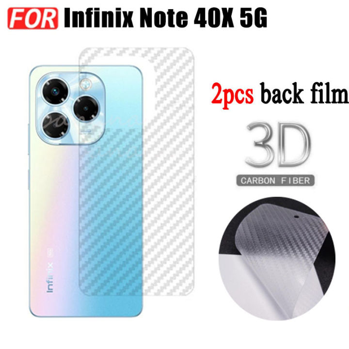 infinix Note 40X 5G Note 40 5G 4G 40 Pro Carbon Fiber Pattern Matte Back Film Rear Sticker Translucent Soft Protective Film