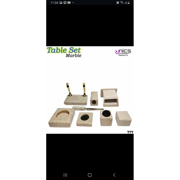 Desktop marble office table set 8 pieces for office tables