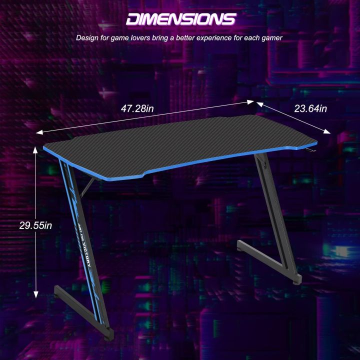 Gaming%20Desk%20Z%20Shaped%2048%20inch%20Gaming%20Workstation%20Ergonomic%20Gaming%20Table%20PC%20Computer%20Desk%20with%20Headphone%20Hook%20for%20Game%20Players,%20(customized)%20-%20Image%203
