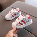 Fashion Children's Sneakers Kids Striped Design Non-slip Casual Shoes Boys Girls Hook Breathable Sneakers Toddler Outdoor Shoes. 