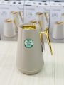 Lavidar Thermos Flask 1 Litre Fancy Design (LP9) Inside Glass Gold Handle and Lid. 